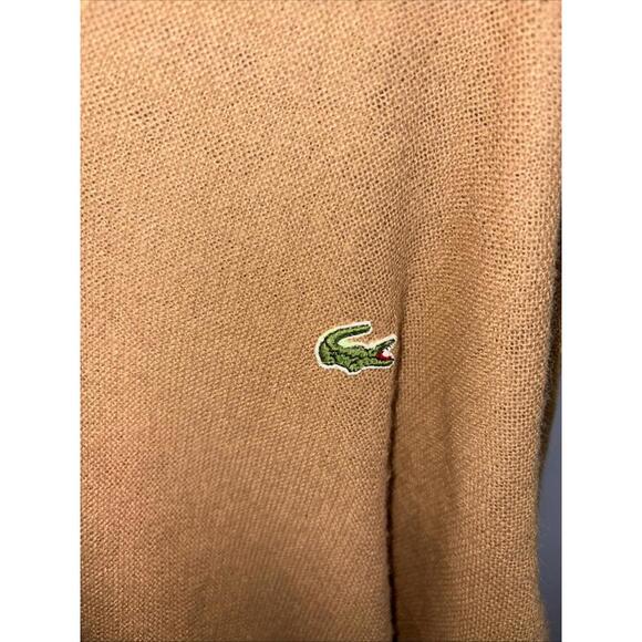 Izod Lacoste Sweater V-Neck Vintage Grandpa Men's XL USA Orlon Acrylic Brown - Picture 2 of 6